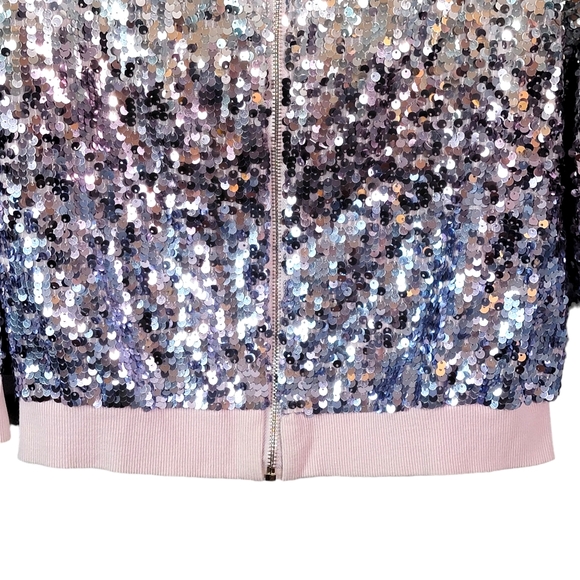 D-Signed Disney Sequence Shimmery Pink Fashion Lightweight Jacket Youth Size L - Picture 4 of 16